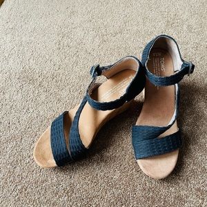 COPY - Toms Wedge Black Sandals